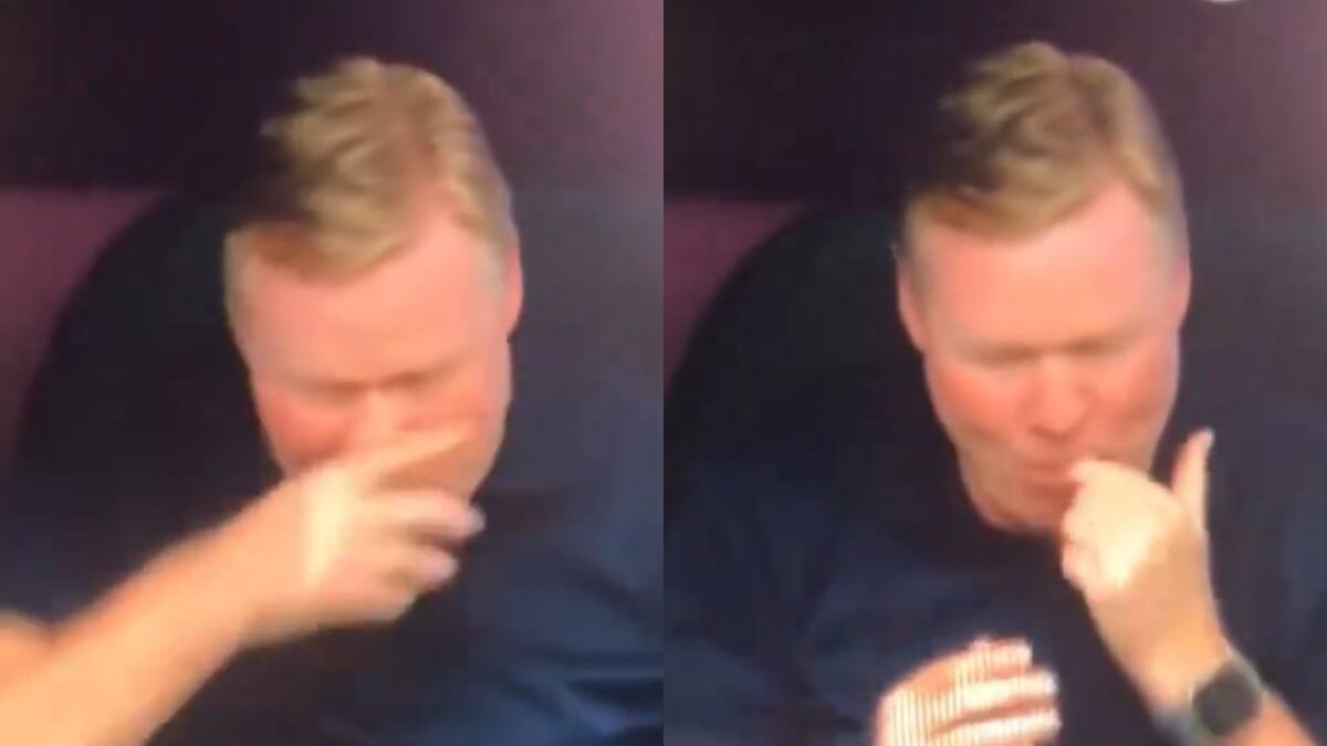 VIDEO | ¡Que asco! A Ronald Koeman lo pillaron en vivo comiéndose…