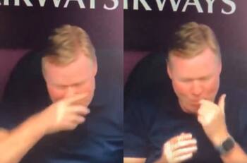 VIDEO | ¡Que asco! A Ronald Koeman lo pillaron en vivo comiéndose…