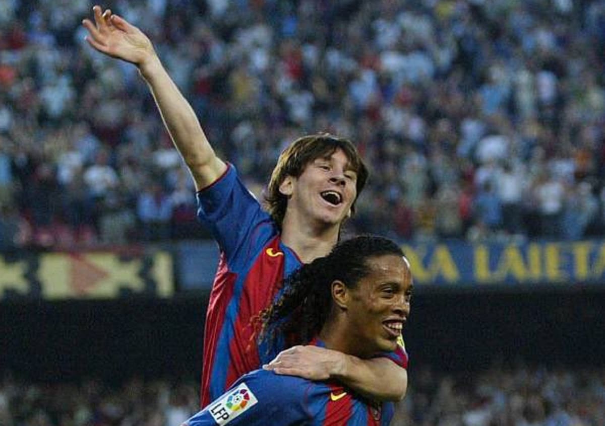 en sus tiempos de gloria, junto a Lionel Messi.