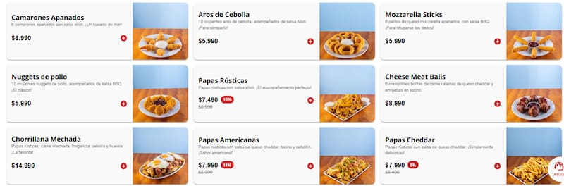 Este local ofrece más de 6 opciones de snack para acompañar tu experiencia. Foto: Sitio web Roof Burger.
