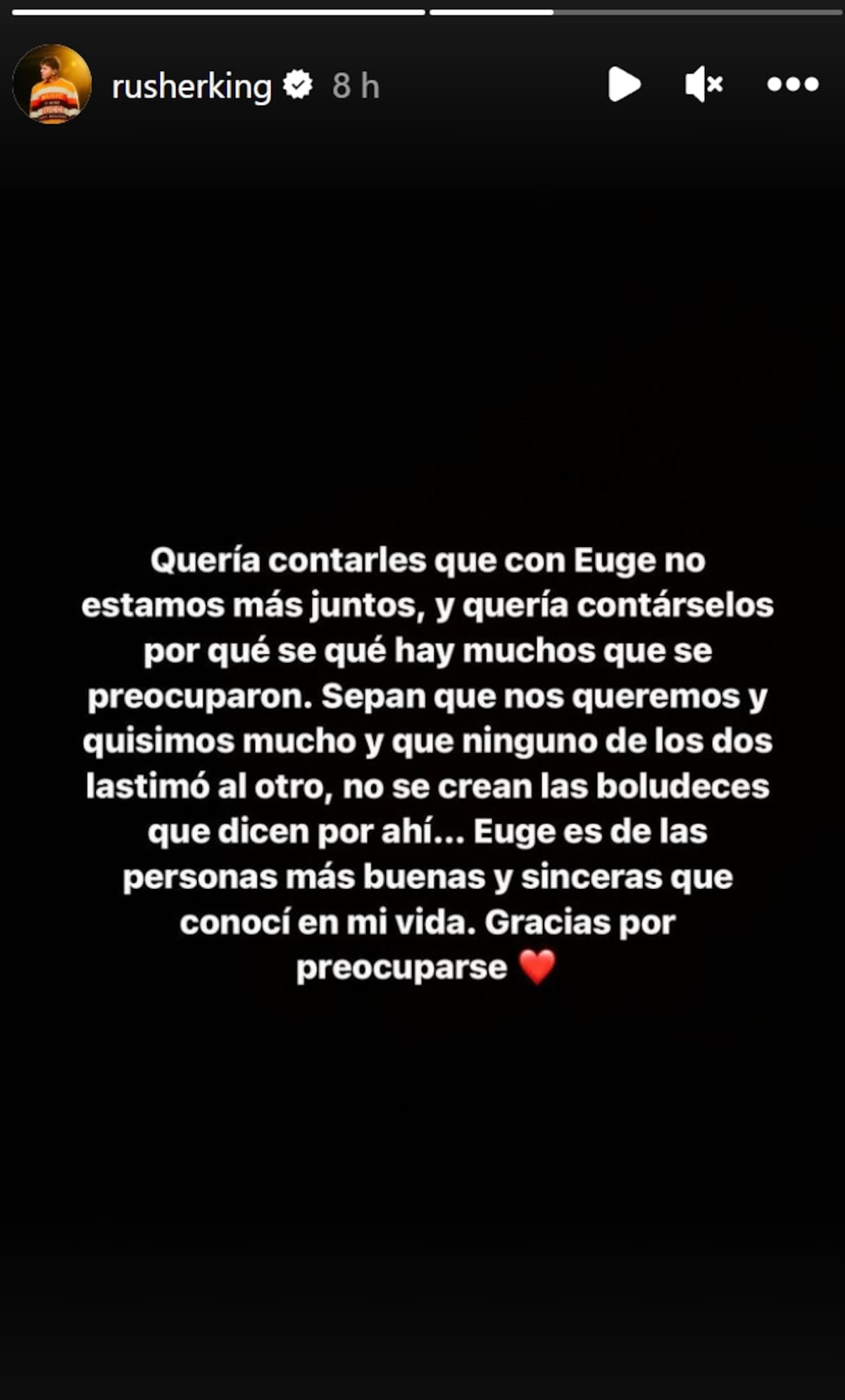 Rusherking en sus historias / Créditos: Instagram
