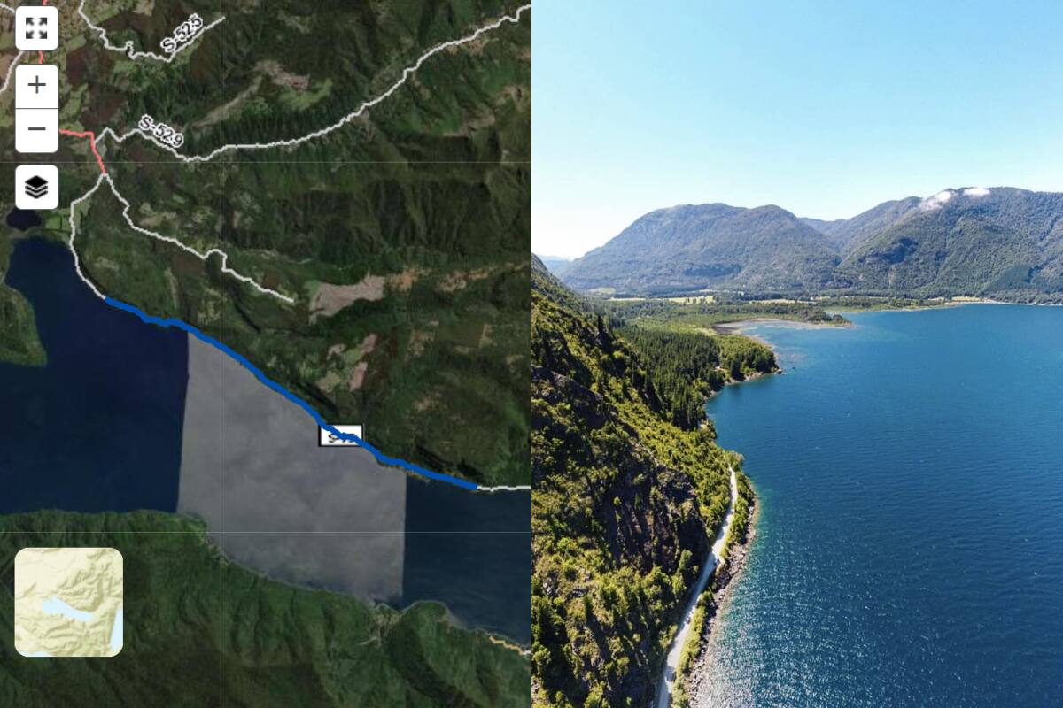 Esta carretera pasa por orillas del Lago Colico, en la comuna de Cunco.