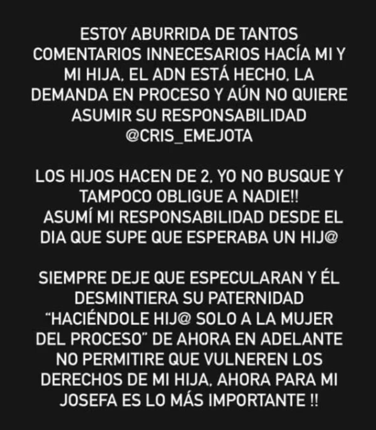 Salomé se lanzó contra Cris MJ. Créditos: Instagram