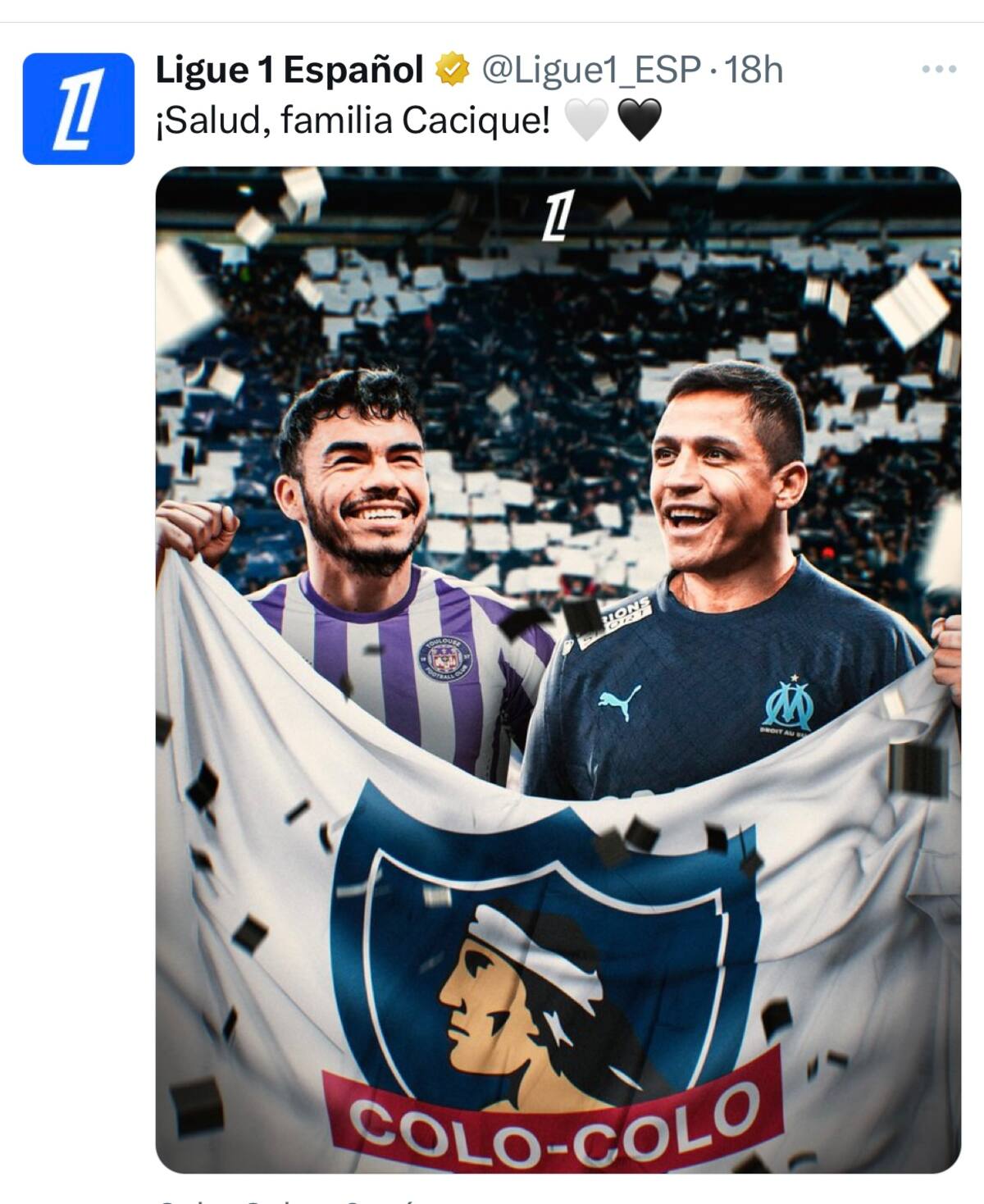 Saludo de la Ligue 1 a Colo Colo