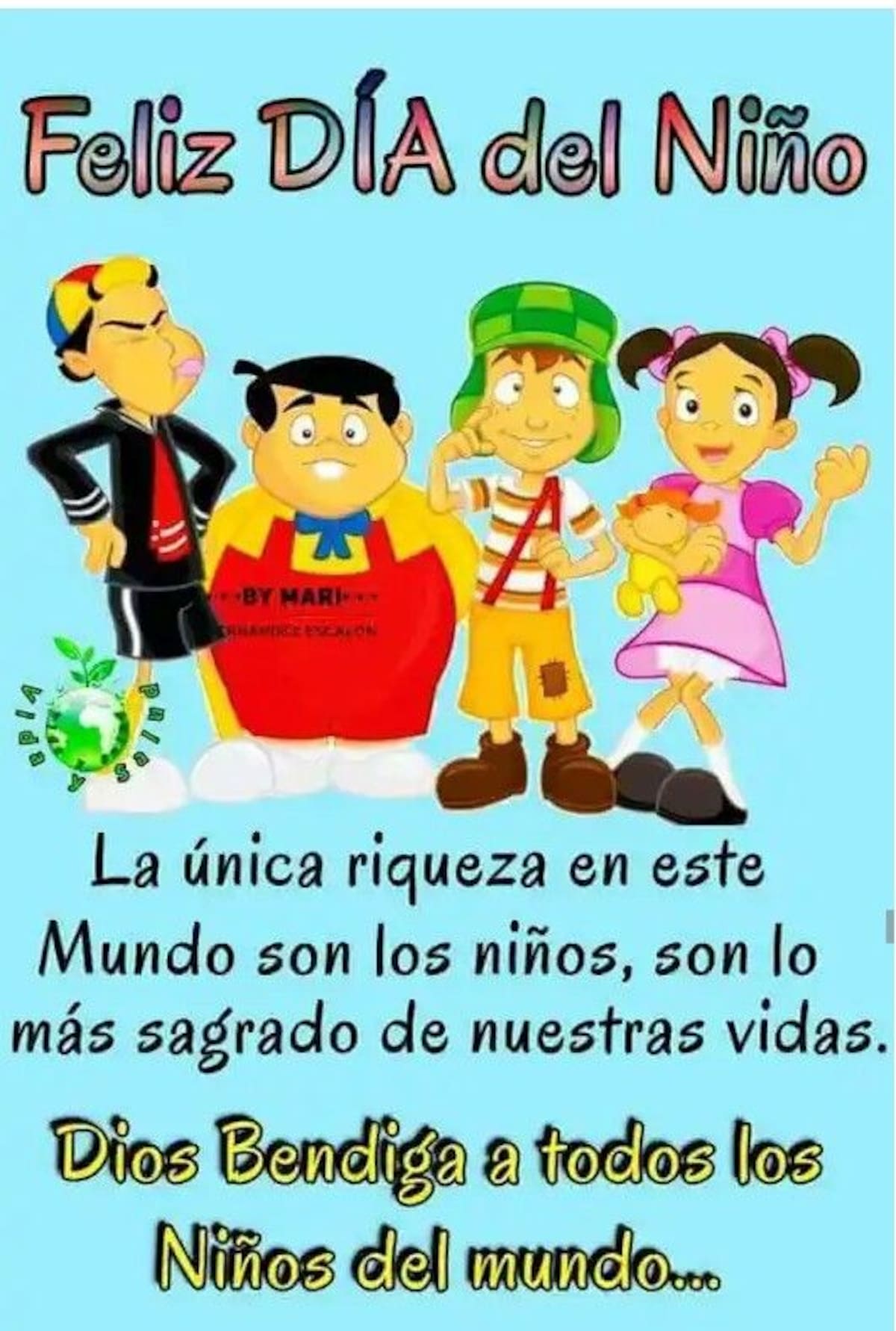 Deséale un bonito día a los niños y a los no tan niños hoy.