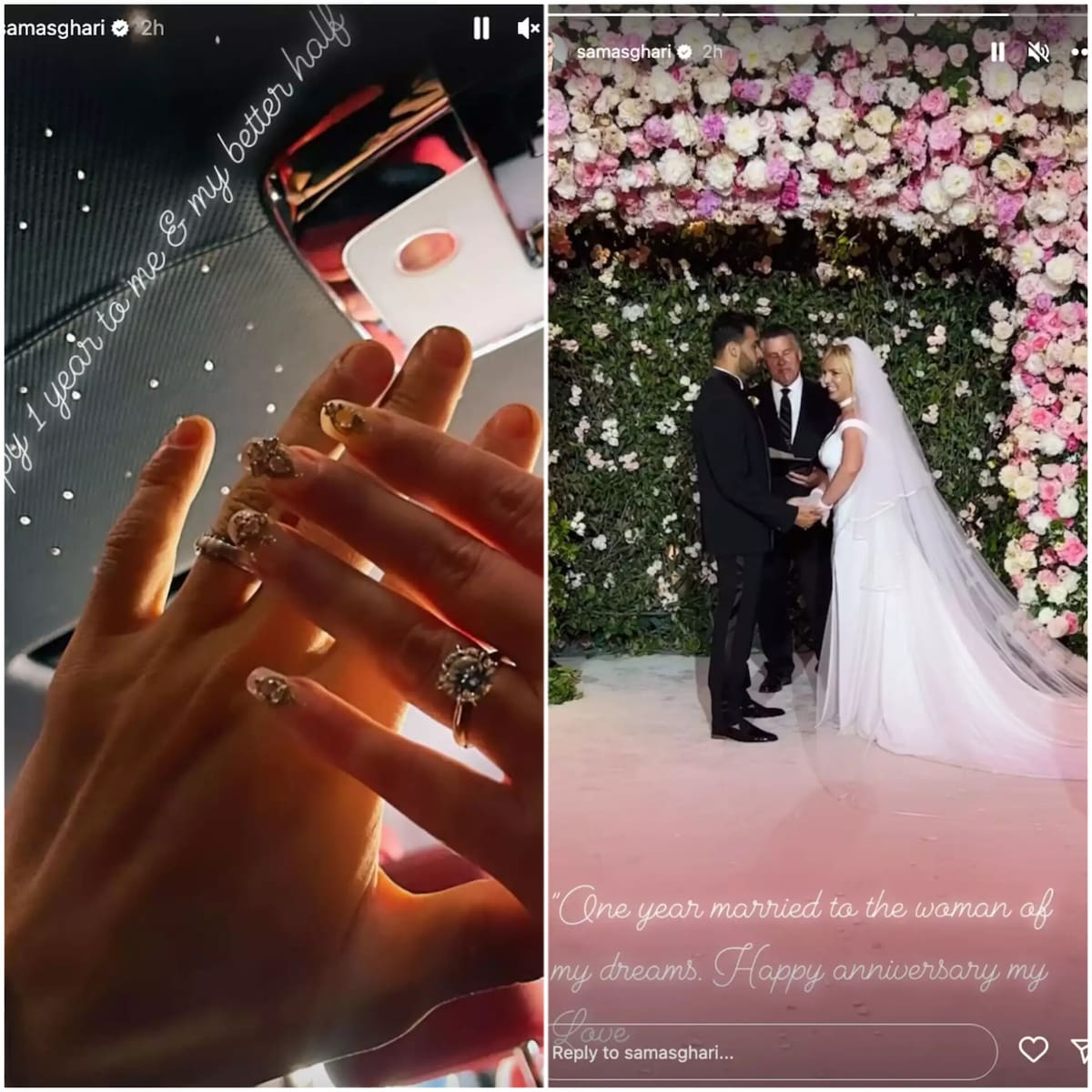 El modelo compartió fotografías de su boda con Britney Spears para celebrar su primer aniversario de bodas.