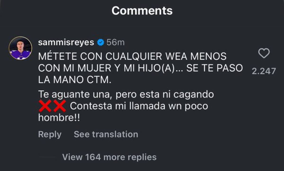 El deportista increpó al Pastor Rocha.