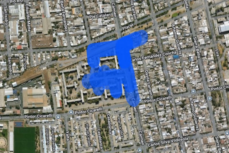 Sector afectado por el corte de luz.