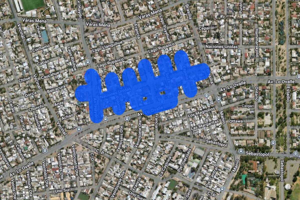 Sector afectado por el corte de luz.