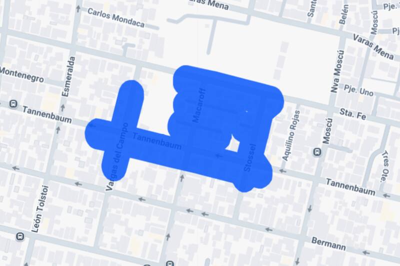 Sector afectado por el corte de luz.