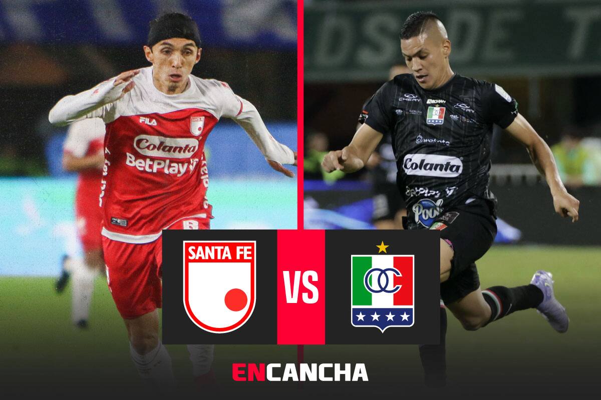 por la Liga Colombiana. Foto: RRSS Independiente Santa Fe y Once Caldas.