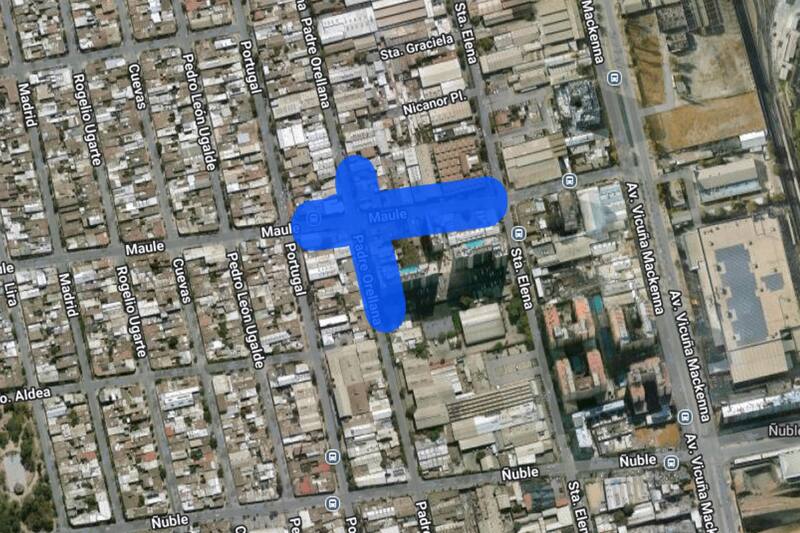 Sector afectado por el corte de luz.