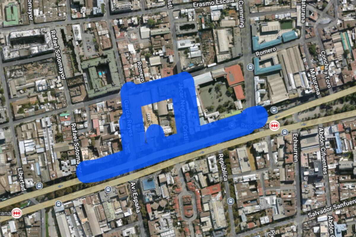 Sector afectado por el corte de luz.