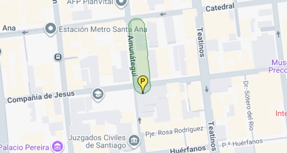 Esta interrupción afectará solo a esta calle del centro de la capital. Foto: Aguas Andinas.