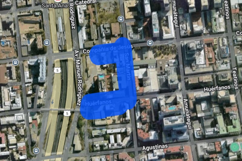 Sector afectado por el corte de luz.