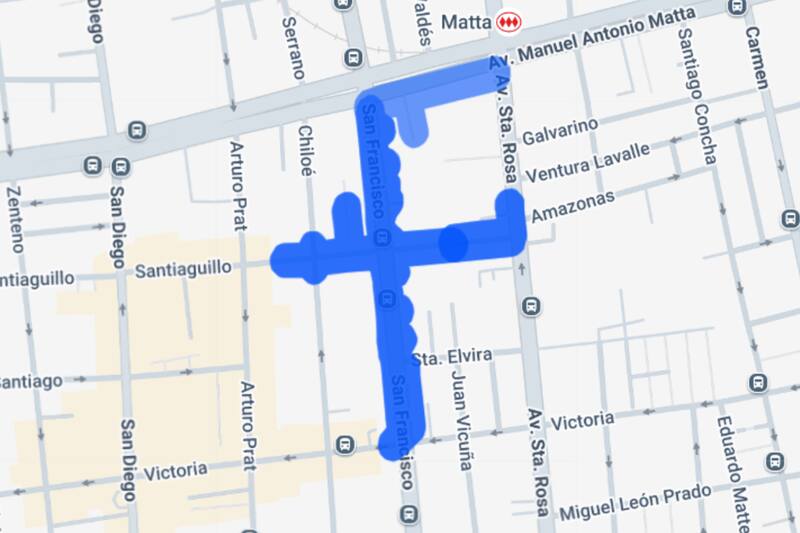 Sector afectado por el corte de luz.