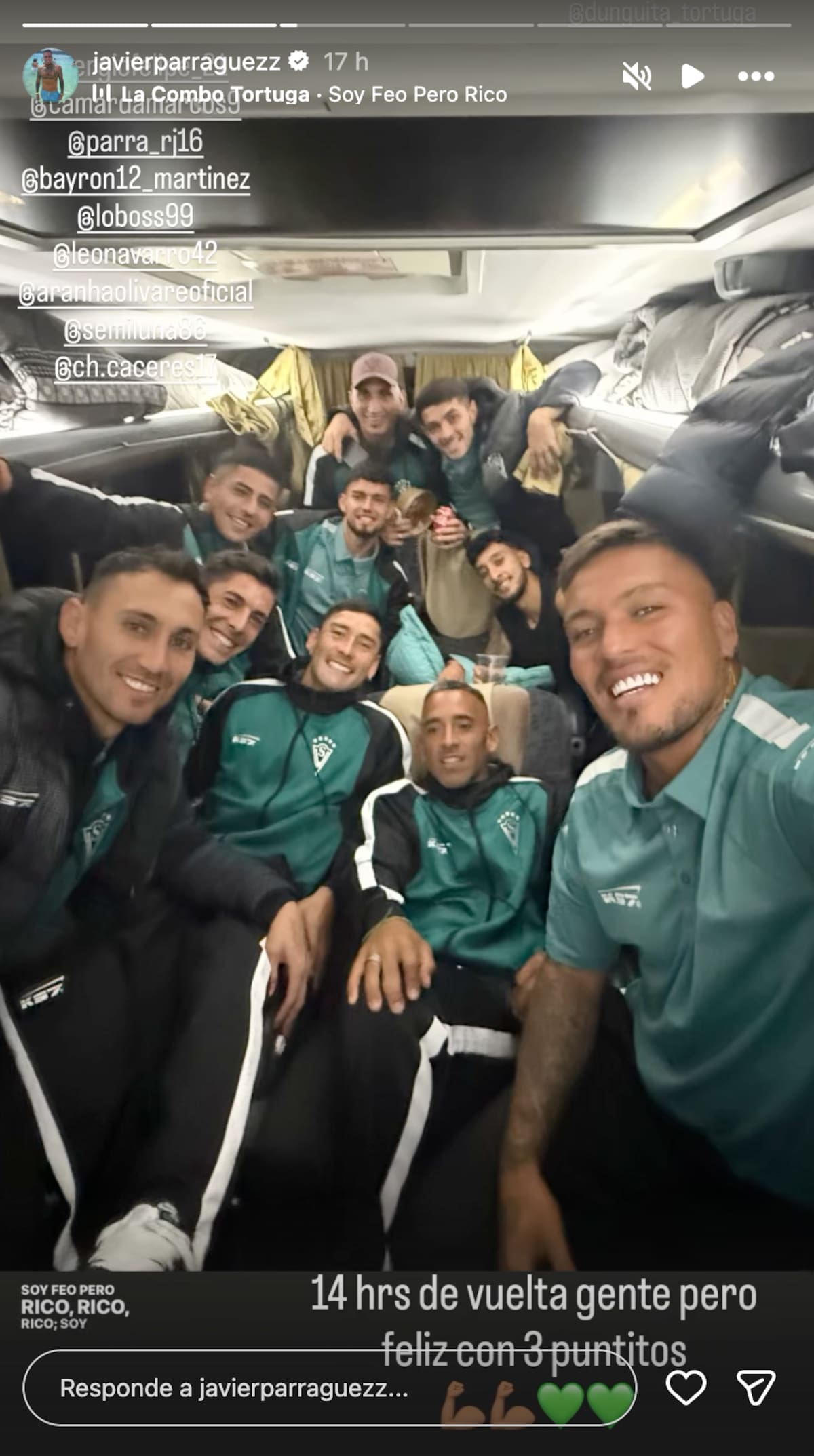El plantel se fue en bus a Valparaíso.