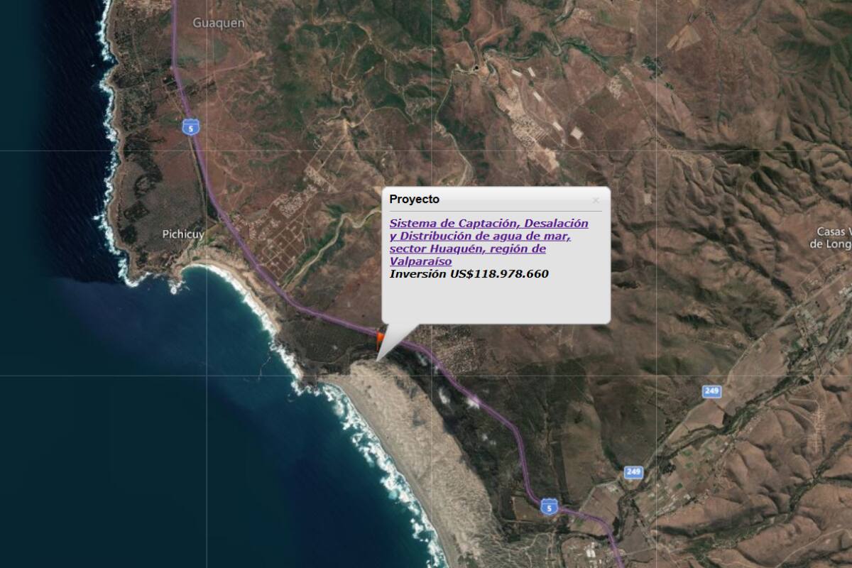 El proyecto ingresado se emplazará en la región de Valparaíso.