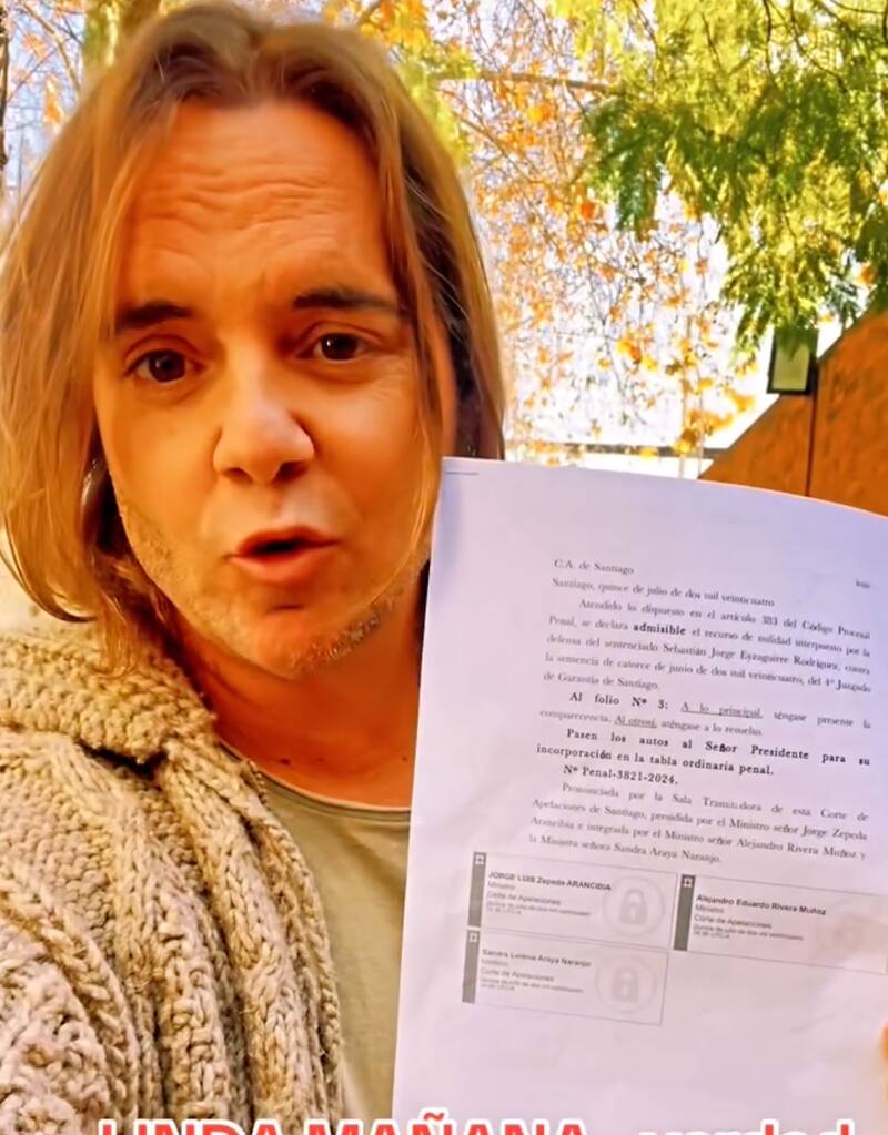 Sebastián Eyzaguirre confirma que fe declarado admisible recurso de nulidad en su condena.