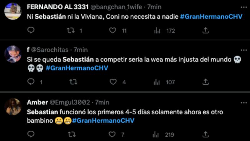 Algunos tuits en contra de Sebastián Ramírez. Foto: Twitter.