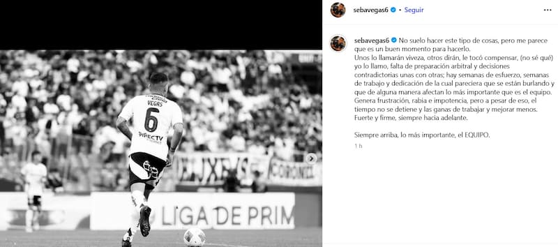 El descargo del central tras su expulsión en Colo Colo