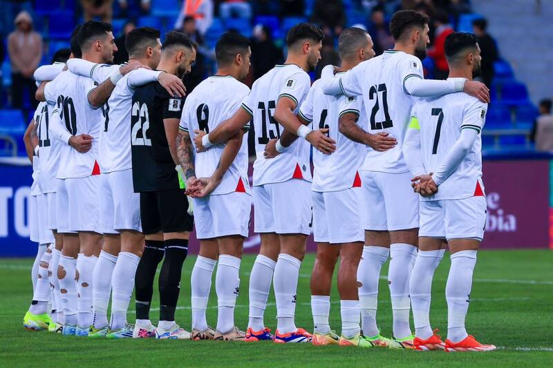 Jonathan Cantillana (#8) y Camilo Saldaña (#12) fueron titulares en el empate de Palestina 1-1 ante Corea del Sur por las Eliminatorias Asiáticas. (Foto: @Palestinafa.1)