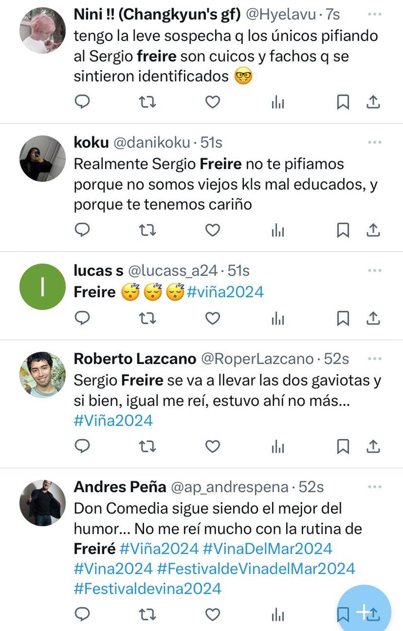Sergio Freire y los comentarios en la red social X luego de su presentación en Festival de Viña 2024.