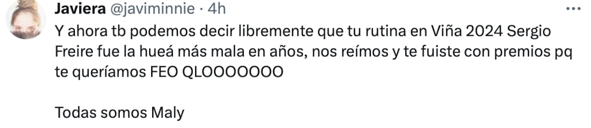 Sergio Freire recibe malos comentarios.