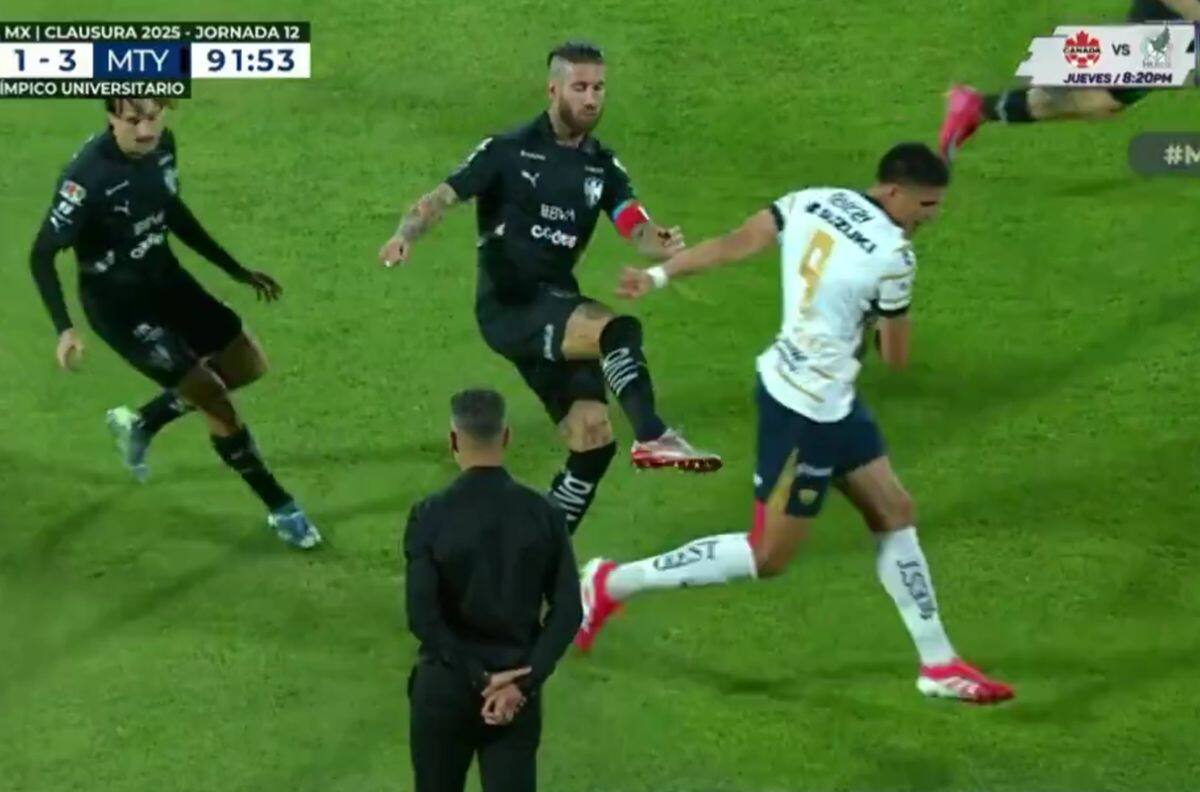 ¡Su marca registrada! Sergio Ramos fue expulsado en Monterrey y ya suma 31 rojas en su carrera
