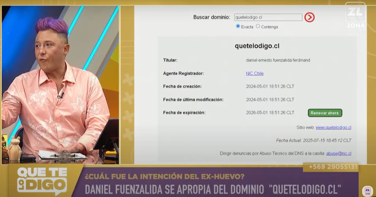 El animador en picada contra Daniel Fuenzalida.