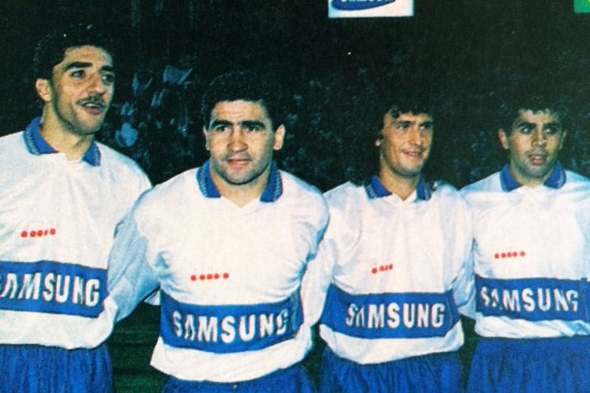 De izquierda a derecha: Charly, Alberto Acosta, Néstor Gorosito y Jorge Vázquez.