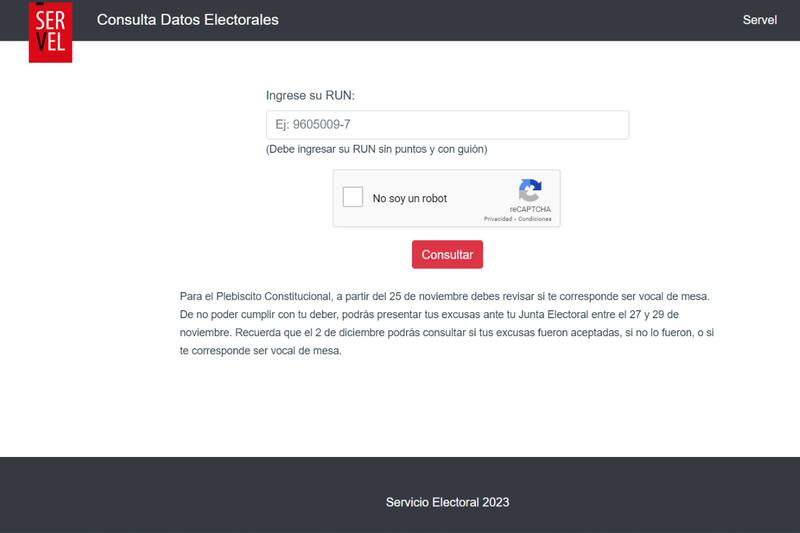 Conoce tus datos electorales en el sitio del Servel.