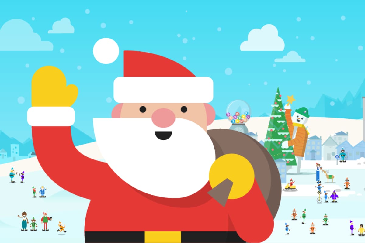 El viaje podrá seguirse en vivo a contar de las 07:00 de la mañana del 24 de diciembre, hora en la que el Viejito Pascuero saldrá del Polo Norte en su trineo. Créditos: Google Santa Tracker.