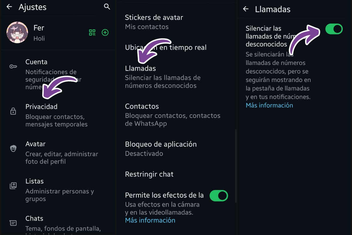 Basta con seguir estos pasos para activar la función.