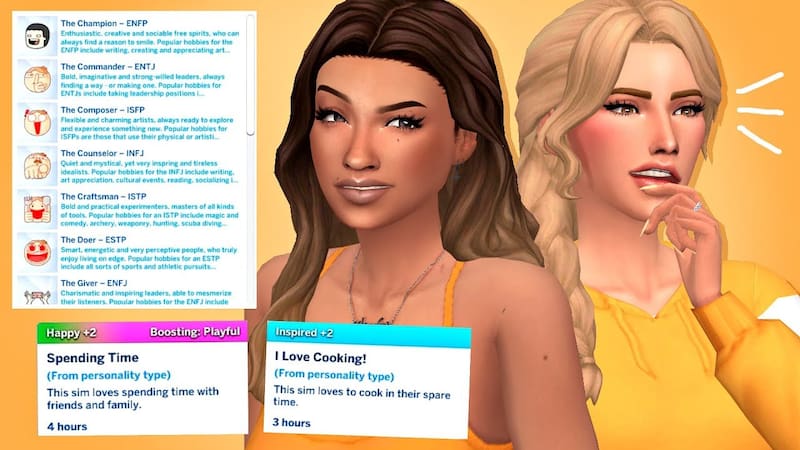Podrás elegir el tipo de personalidad de tu sim. Créditos: KawaiiStacie.