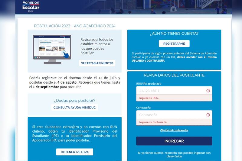 El proceso en su primer periodo comienza desde el 4 de agosto hasta el 1 de septiembre.