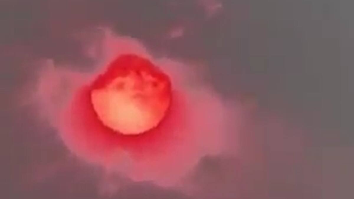 VIDEO | Extraño fenómeno de sol rojo se pudo ver en China