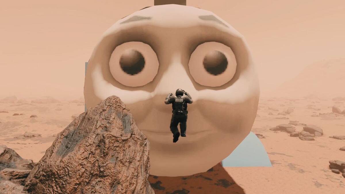 Thomas en Starfield: Mod reemplaza todas las naves por la locomotora azul