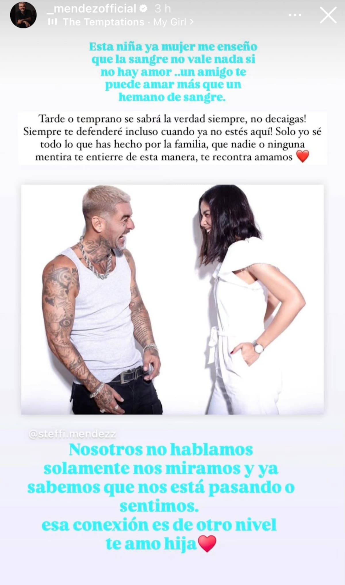 Steffi Méndez apoyó con todo a su papá, DJ Méndez.