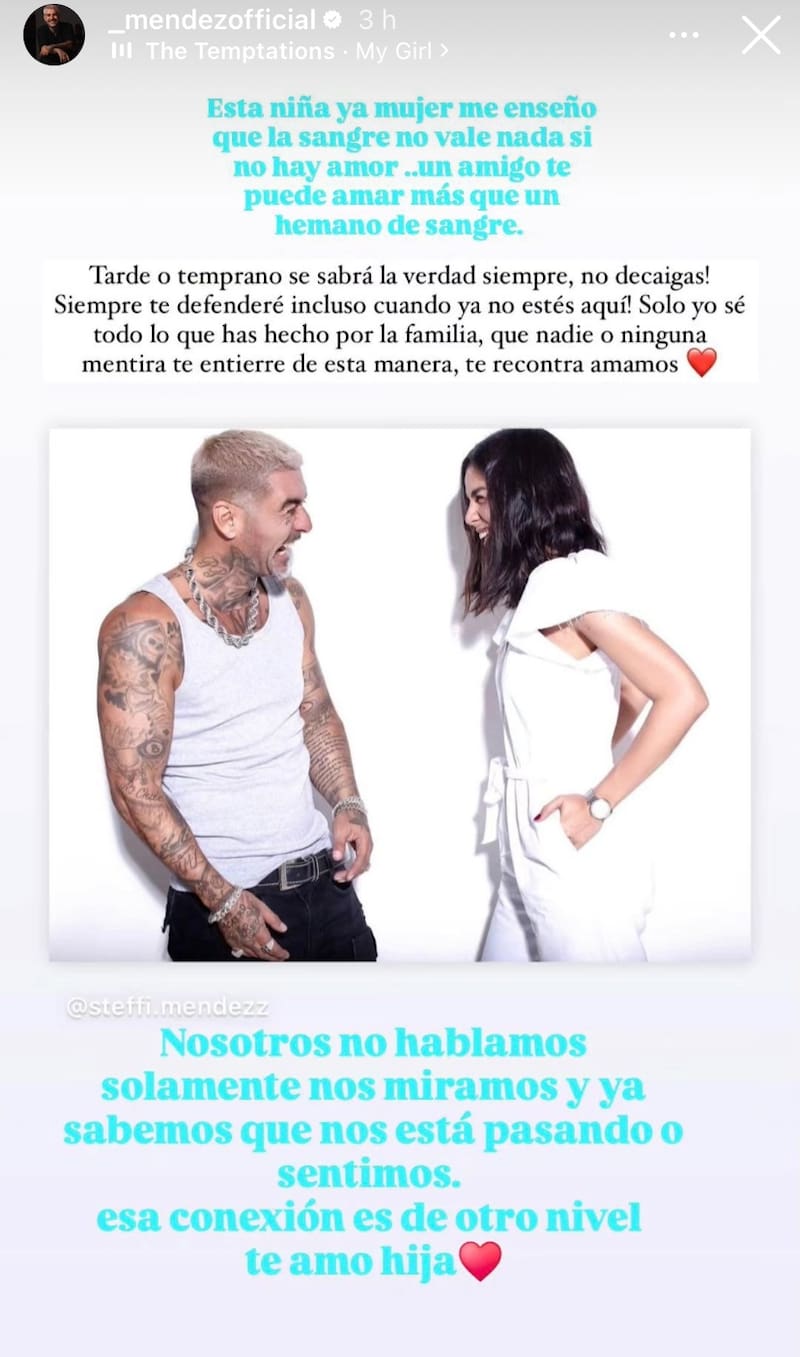 Steffi Méndez apoyó con todo a su papá, DJ Méndez.