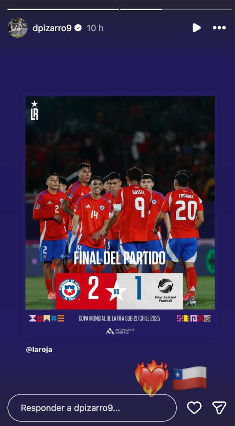 El delantero reaccionó a la victoria agónica de Chile en el Estadio Nacional.