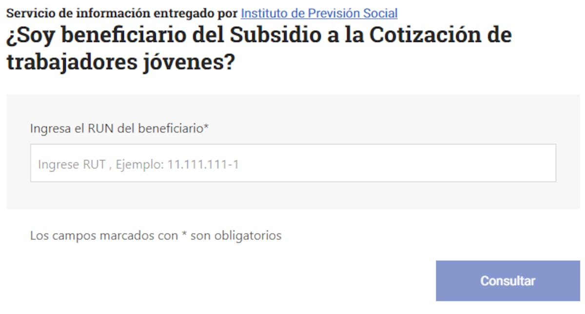 Así se ve la página donde puedes conocer si eres posible beneficiario y postular al subsidio.