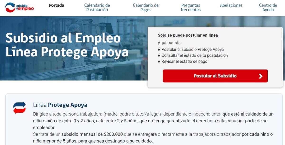 Así luce la web oficial para postularte. Créditos: subsidioalempleo.cl