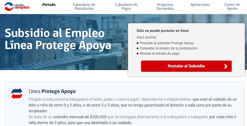 Así luce la web oficial para postularte. Créditos: subsidioalempleo.cl