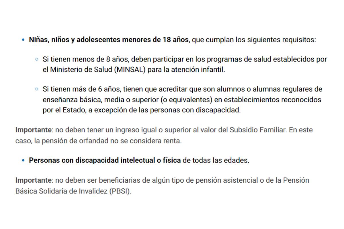 Estos son las personas por las que se paga el aporte.