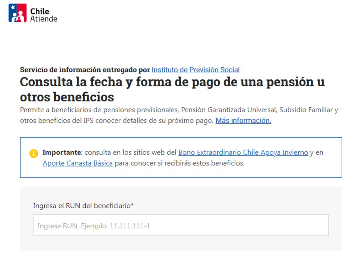 Revisa cuándo recibirás tu pago. Créditos: ChileAtiende