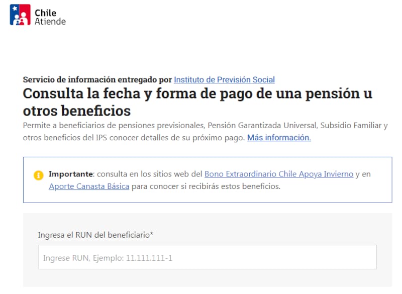 Revisa cuándo recibirás tu pago. Créditos: ChileAtiende