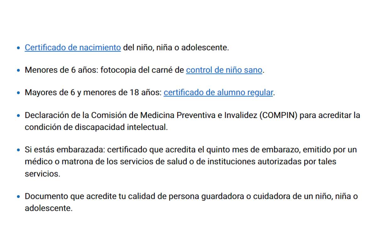 Estos son los documentos usualmente solicitados por la municipalidad.