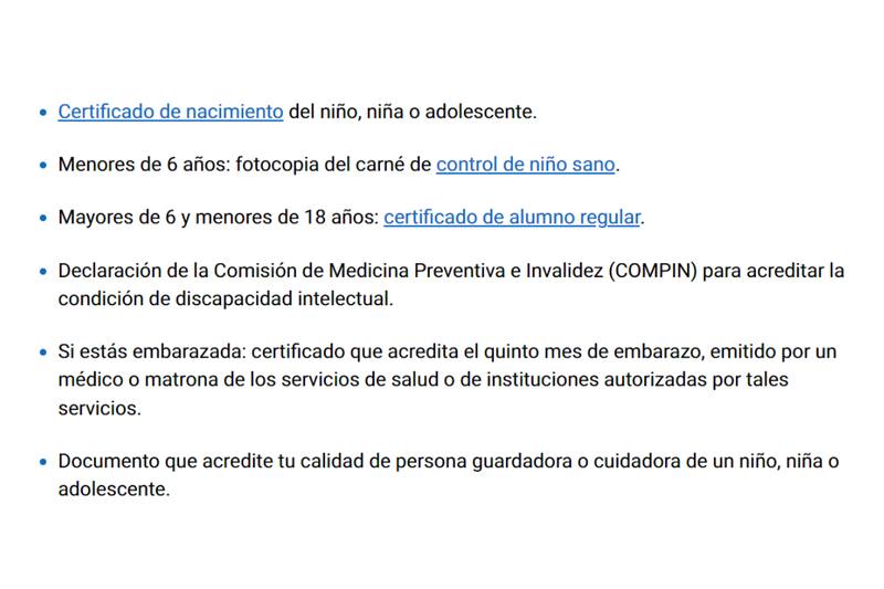 Estos son los documentos usualmente solicitados por la municipalidad.