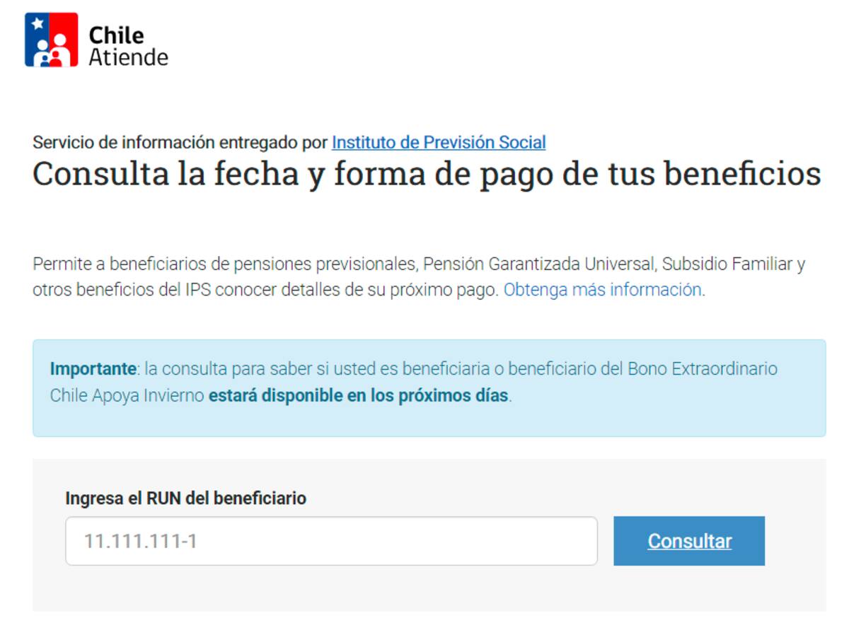 Revisa la fecha de pago. Créditos: Chile Atiende